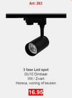 led spot rail winkel woning etalage verlichting horeca galle, Metaal of Aluminium, Nieuw, Ophalen of Verzenden, Modern