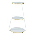 [en.casa] Bijzettafel Sipoo 74x46x37cm wit en goudkleurig, Huis en Inrichting, Tafels | Bijzettafels, Verzenden, Nieuw