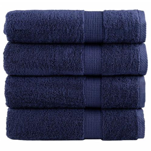 vidaXL Badhanddoeken SOLUND 4 st 600 g/m² 70x140 cm, Huis en Inrichting, Badkamer | Badtextiel en Accessoires, Blauw, Nieuw, Verzenden
