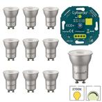 Set van 10 Lybardo LED spots GU10 + Lybardo LED eco+ dimmer, Verzenden, Nieuw, Bajonetsluiting, Overige typen