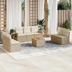 vidaXL 8-delige Loungeset met kussens poly rattan beige, Verzenden, Nieuw, Rotan, Loungeset