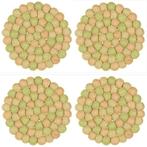 Vilten Onderzetters - Set 4 stuks - Bolletjes Terrakleuren R, Ophalen of Verzenden, Nieuw