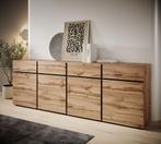 Meubella Dressoir Cainan eiken zwart 225 cm, Huis en Inrichting, Kasten | Dressoirs, Nieuw, 25 tot 50 cm, Modern, Verzenden