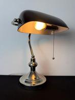 Lamp - Elegante Bankierslamp met Chrome Aluminium en Zwarte