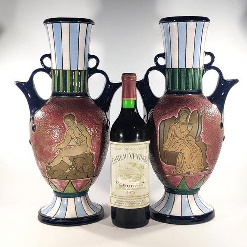 Amphora Riessner - Vaas - 2 grote vazen volledig intact -, Antiek en Kunst, Antiek | Glas en Kristal