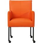 Leren eetkamerstoel Desire - Toledo Orange (oranje) - Poten, Huis en Inrichting, Ophalen of Verzenden, Nieuw, Leer, Bohemian, Industrieel, Modern, Scandinavisch