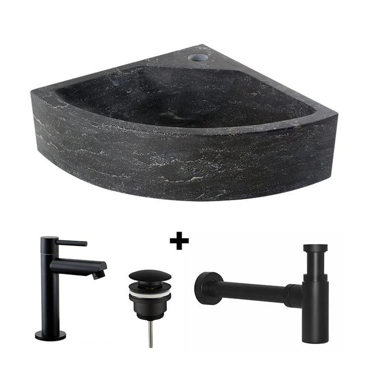Fontein hardsteen Saniflex Corner black edition, Doe-het-zelf en Verbouw, Sanitair, Nieuw, Verzenden