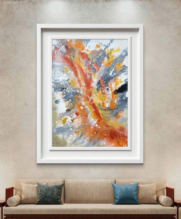 Soos Tiberiu (1977) - Neutral 5 - 100X70 cm Gold Effect, Antiek en Kunst, Kunst | Schilderijen | Modern