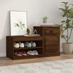 vidaXL Schoenenkast 100x42x60 cm bewerkt hout bruin, Verzenden, Nieuw