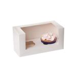 HoM Cupcake Doosje 2 Wit (incl. tray met venster) 3st., Verzenden, Nieuw