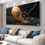 70x140 cm - Gouden Bitcoin Shiny Chips poster zonder lijst, Verzenden, Nieuw