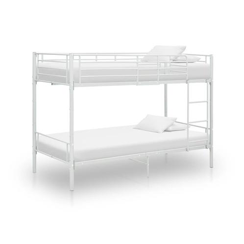 vidaXL Stapelbed metaal wit 90x200 cm, Huis en Inrichting, Slaapkamer | Bedden, 90 cm, 200 cm, Wit, Eenpersoons, Nieuw, Metaal