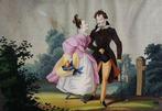 Italiaanse school (XVIII) - Scena di corteggiamento, Antiek en Kunst, Kunst | Schilderijen | Klassiek