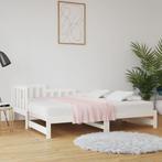 vidaXL Slaapbank uitschuifbaar massief grenenhout wit, 90 cm, Eenpersoons, Verzenden, Wit