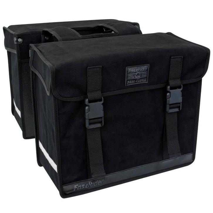 Fast Rider Canvas Fietstas Led 65,5 Liter Zwart, Fietsen en Brommers, Fietsaccessoires | Fietstassen, Nieuw, Verzenden