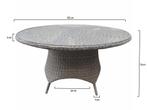 Riccione dining tuintafel 150 cm rond wit grijs, Tuin en Terras, Ophalen of Verzenden, Nieuw, Wicker