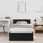 vidaXL Bedframe met hoofdeinde Zwart eiken 75 x 190 cm, Verzenden, Nieuw, Zwart, Hout
