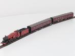 Schaal H0 Märklin stoomlocomotief en 2 personenrijtuigen..., Wisselstroom, Locomotief, Ophalen of Verzenden, Zo goed als nieuw