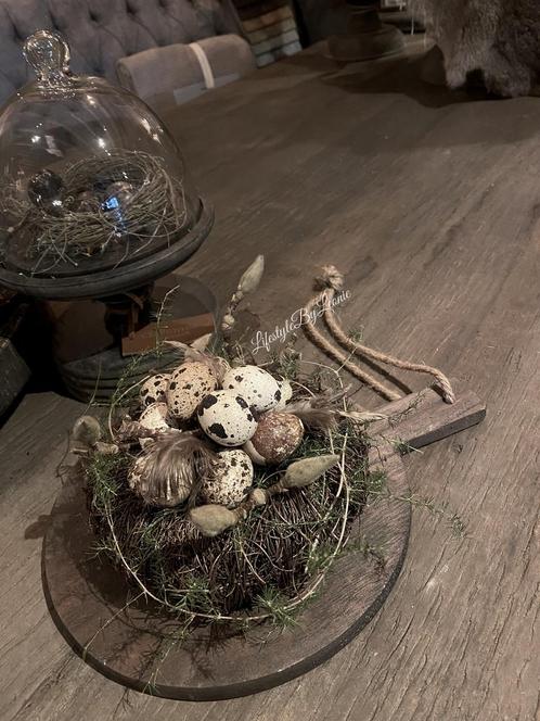Krans nest met kwarteleitjes en wilde Asparagus, Huis en Inrichting, Woonaccessoires | Kransen, Nieuw, Ophalen of Verzenden