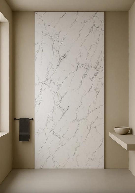 PVC Douchepaneel Hoogglans Wit Bianco Carrara | TOPNL #1, Doe-het-zelf en Verbouw, Platen en Panelen, Nieuw, 20 tot 50 mm