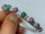 925 zilveren armband - 9 topkleuren Natuurlijk Zwart Opal &