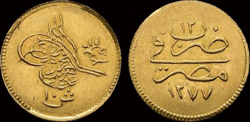 Egypt 5 piaster 1861 (1277ah) Abdul Aziz goud, Postzegels en Munten, Munten en Bankbiljetten | Toebehoren, Verzenden