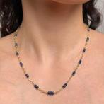 Ketting met natuurlijke blauwe saffieren, facetgeslepen, Verzamelen, Mineralen en Fossielen