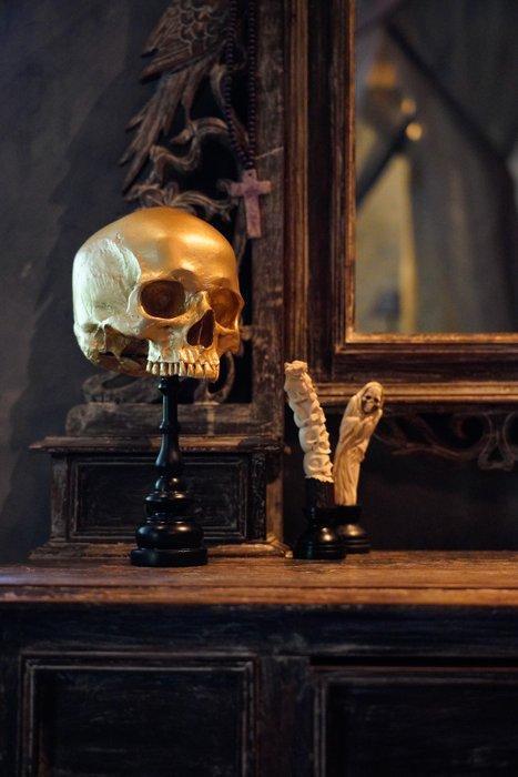 Snijwerk, NO RESERVE PRICE - Grim Reaper Carving from a deer, Antiek en Kunst, Kunst | Designobjecten