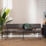 50% Korting: Industriële eetkamerbank Espen antraciet, Ophalen, Zo goed als nieuw, Grijs, Industrieel, Modern