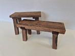 Kruk - Hout - Twee hardhouten krukjes, Antiek en Kunst, Kunst | Designobjecten