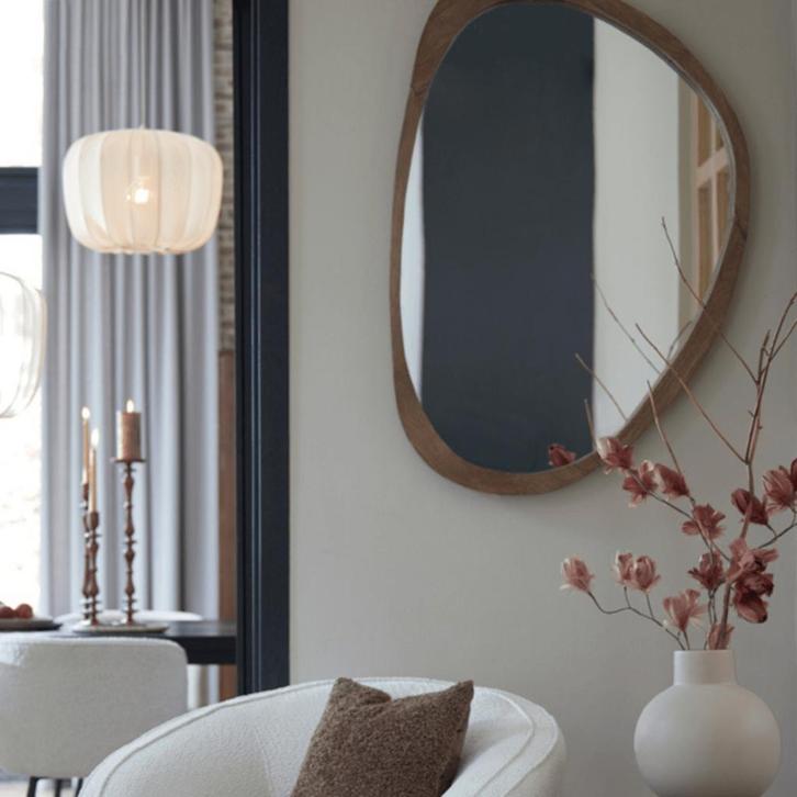 Light & Living Sonora spiegel 120x5x80 cm hout olie bruin, Huis en Inrichting, Stoelen, Bruin, Nieuw, Ophalen of Verzenden