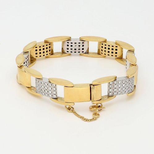 Armband - 18 karaat Geel goud, Witgoud Diamant (Natuurlijk), Sieraden, Tassen en Uiterlijk, Armbanden