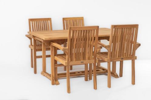 Teakhouten Tuinset Ibiza | Tuintafel Rechthoekig, Tuin en Terras, Tuinsets en Loungesets, Nieuw, Verzenden