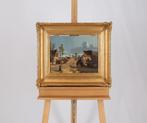 Emile De Cauwer (1828-1873) - Gezicht op een Frans dorp, Antiek en Kunst