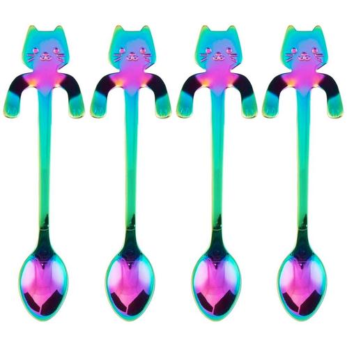 Fako Bijoux® - Theelepel / Koffielepel Hangende Kat -, Huis en Inrichting, Keuken | Bestek, Verzenden