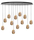 High light Hanglamp Amber Golden Egg 12 lichts Ø140x50cm, Huis en Inrichting, Lampen | Hanglampen, Minder dan 50 cm, Nieuw, Glas