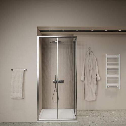 Douchecabine Dubbele Schuifdeur BWS Luad 140x80x190 cm, Doe-het-zelf en Verbouw, Sanitair, Douche, Nieuw, Chroom, Ophalen of Verzenden