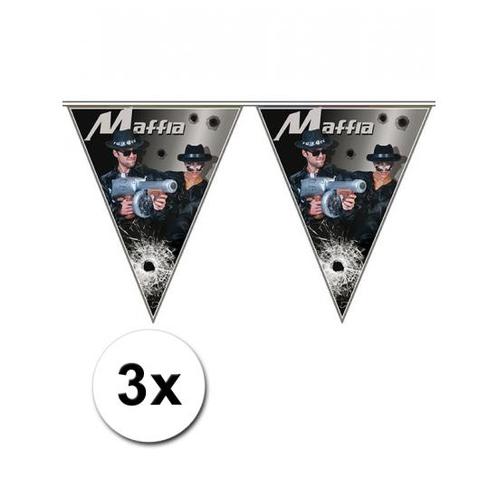 3x Hollywood thema vlaggenlijn Maffia - Vlaggenlijnen, Hobby en Vrije tijd, Feestartikelen, Ophalen of Verzenden