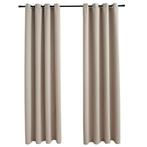 Gordijnen met Ringen 140x245 - Retourdeal - Koop Nu!, Simpel, tijdloos ontwerp, 100 tot 150 cm, 200 cm of meer, Beige