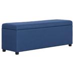 vidaXL Bankje met opbergvak 116 cm polyester blauw, Huis en Inrichting, Banken | Voetenbanken en Poefen, Verzenden, Nieuw