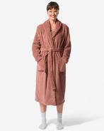 HEMA Dames badjas rib fleece middenbruin, Verzenden