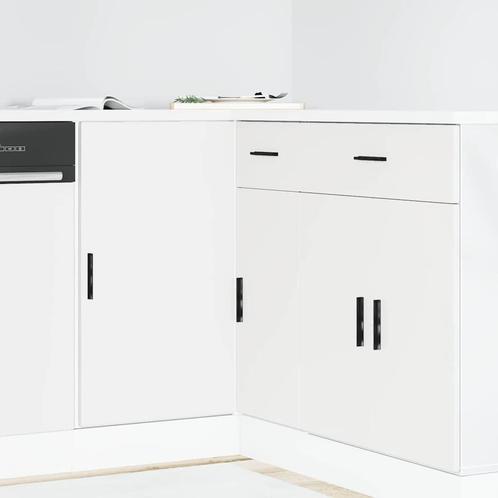 vidaXL Spoelbakonderkast Lyon bewerkt hout wit, Huis en Inrichting, Keuken | Keukenelementen, Wit, Nieuw, Verzenden