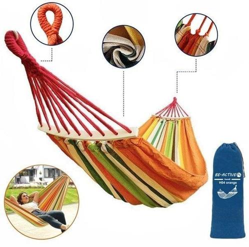 Stevige outdoor hangmat 280x150 cm - draagbaar - max 200..., Tuin en Terras, Hangmatten, Nieuw, Ophalen of Verzenden