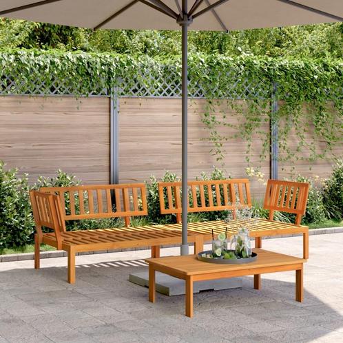 vidaXL Tuinhoekbanken 2 st pallet massief acaciahout, Tuin en Terras, Tuinsets en Loungesets, Nieuw, Hardhout, Verzenden