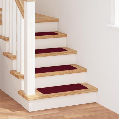 vidaXL Trapmatten met latex onderkant 25x60 cm bordeaux, Doe-het-zelf en Verbouw, Ladders en Trappen, Nieuw, Verzenden