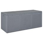 vidaXL Tuinbox 270 L PP rattan grijs, Tuin en Terras, Verzenden, Nieuw