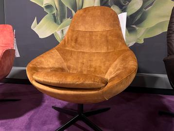 Draaifauteuil Kebe adore velvet oranjegeel 30% extra korting beschikbaar voor biedingen