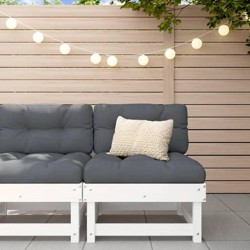 vidaXL Tuinmiddenbank massief grenenhout wit, Tuin en Terras, Tuinsets en Loungesets, Nieuw, Verzenden
