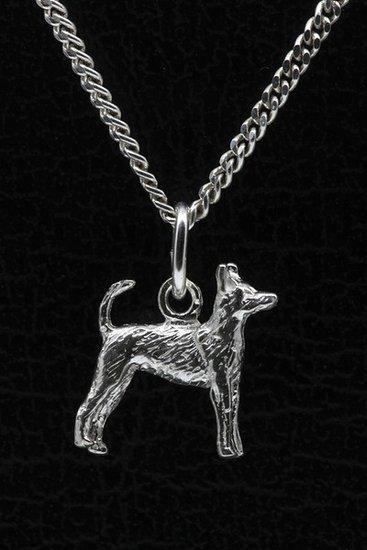 Zilveren Podenco portugues pequeno ketting hanger - klein, Sieraden, Tassen en Uiterlijk, Kettinghangers, Verzenden
