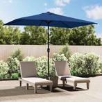 vidaXL Parasol met metalen paal 300x200 cm azuurblauw, Verzenden, Nieuw, 3 tot 4 meter